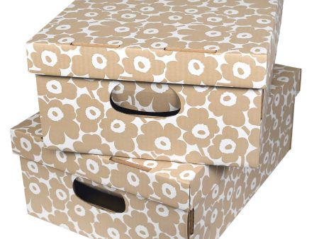 Kotilaatikko Unikko beige Marimekko 40x29x15,5 cm, 2kpl Online